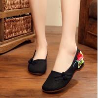 ราคา F รองเท้าจีน สีแดง กระดุมหน้า (6691924840)