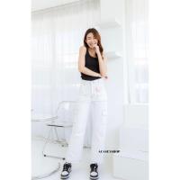 ราคา Acasey กางเกงยีนส์ผู้หญิง ขายาว คาร์โก้ ด้ายทูโทน ไซส์ S XL (19669130268)