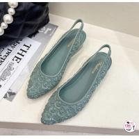 ราคา รองเท้าคัชชูรัดส้นหัวแหลม แต่งลายดอกกุหลาบ (18430186077)