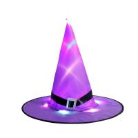 ราคา คอสเพลย์หมวกพ่อมดแม่มดในวันฮาโลวีนหมวกชุดงานปาร์ตี้อุปกรณ์ประกอบการ Cosplay หมวกปีศาจ LED หมวกแม่มดเรืองแสงหมวกแม่มดพ่อมด (19514959373)