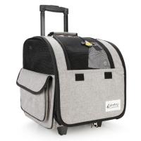 ราคา รถเข็นสัตว์เลี้ยงรถเข็นพับได้กระเป๋าเป้สะพายหลังมีล้อรับน้ำหนักได้10กก การอนุมัติจากสายการบินเคสรถเข็นกระเป๋าใส่สัตว์เลี้ยงแมวสุนัข (14743440369)