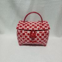 ราคา กระเป๋าสานเส้นพลาสติก แบบถือทรงกระปุกใบเล็ก น่ารัก ขนาดกว้าง10 ยาว19 สูง15 ซม (20557577295)