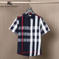 ราคา Burberrys เสื้อแขนสั้นผ้าฝ้ายเนื้อนุ่มเสื้อลายสก็อตแบบติดกระดุมพอดีตัวมีกระเป๋าเดี่ยวสำหรับฤดูร้อน (14269537629)