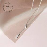 ราคา พร้อมส่ง สร้อยเพชร Triangle Necklace จี้เพชร Moissanite แท้100 สร้อยคอเงินแท้ สร้อยคอแฟชั่น สร้อยเงินแท้ (20962357587)