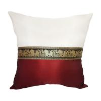 ราคา ปลอกหมอน หมอนอิง หมอนตกแต่งสไตล์ลายไทย สีแดงขาว Thai Pillow Cover (16082350108)