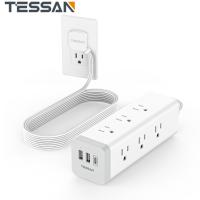 ราคา 1875W 15A 3M Extension Cord Flat Plug Charging Station Long Power Strip Surge Protector with USB TESSAN Black Extension Cord with 9 Outlets 3 USB Ports 10 Feet Extension Cord with Multiple Outlets Fla