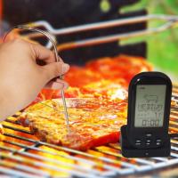 ราคา yieryi New black Wireless Digital Thermometer for Kitchen Oven Food Cooking BBQ Grill Smoker Meat Thermometer With Probe And Timer Tempeture (403056869)