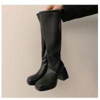 ราคา chloe store GLOBE BOOTS บูทยาว 36 40 รองเท้าบูทยาวเกือบเข่า ดำ เบจ (18330797117)