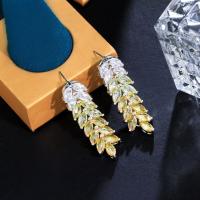 ราคา CWWZircons Elegant 18 K ชุบทอง Cubic Zirconia เงิน 925 ยาว Dangle Feather Wing ต่างหูรูปหยดน้ำสำหรับแฟชั่นสำหรับผู้หญิง Boho เครื่องประดับ (19608223964)