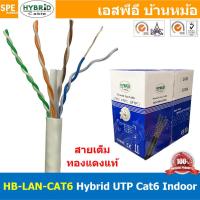 ราคา 3 เมตร HB LAN CAT6 สายแลนด์ CAT6 UPT Cable Lan Indoor สายแลนด์ ภายใน ทองแดงแท้ 100 Pure Copper 23AWG 4P สายแลนด์คุณภาพ ใช้งานภายใน สายแลน Lan Cable สายสัญญาณ อินเตอร์เน็ท Hybrid (16156778987)