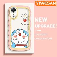 ราคา YIWESAN เคสสำหรับ OPPO เคส A17 A17K การ์ตูนน่ารักโดราเอม่อนสีสันสดใสน่ารักขอบคลื่นครีมเคสมือถือกันกระแทกแบบใสนิ่มโปร่งใสลายกล้องถ่ายรูปสร้างสรรค์เคสป้องกันซิลิโคนเรียบง่าย (17193653773)