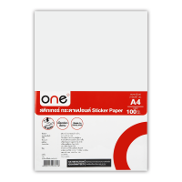 ราคา ONE สติกเกอร์กระดาษปอนด์ 210 x 297 mm A4 แพ็ค 100 แผ่น (17820580694)