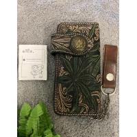 ราคา กระเป๋าหนังวัวแท้ หนังแกะลาย ใบยาว ชายและหญิงสไตล์วินเทจ (14797190356)