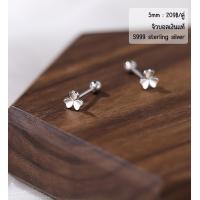 ราคา ต่างหูจิวเงินแท้ S999 ใบโคลเวอร์ (19925151387)