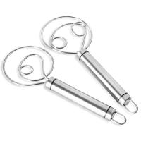ราคา Danish Dough Whisk 2 Pack Premium Stainless Steel Dutch Whisk Hand Mixer Artisan Blender for Bread Pastry Pizza (20357357614)