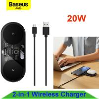 ราคา Baseus 20W Fast Qi 2 In 1 Dual Digital LED Display Auto Power Universal Dual Wireless Charging Pad สำหรับ IP 12 13 14 Pro Max Huawei Xiaomi (16680313701)