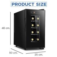 ราคา new ส่ง ฟรี ตู้แช่ไวน์ ตู้ไวน์ 75Wเก็บไวน์ได้สูงสุด8ขวด จำนวน4ชั้น อุณหภูมิ15 20องศาเซลเซียส wine cooler wine cellar ตู้แช่ไวน์ขนาดเล็ก ชั้นวางโลหะ COD (20413225600)