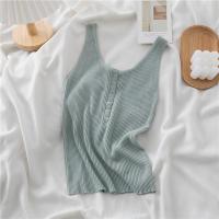 ราคา เสื้อกล้ามสายเดี่ยวผ้าถักเสื้อสูทผู้หญิงเสื้อแขนกุดรัดรูปใส่ด้านนอกออกแบบพิเศษสีเทาใส่ด้านในสีดำ (20714388844)