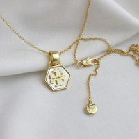 ราคา Tory Burch ใหม่ยุโรปและอเมริกาแฟชั่นสร้อยคอธรรมชาติแม่เทอร์ควอยซ์แสงหรูหราเนื้อละเอียดหกเหลี่ยมจี้ร้อยชุด (17110275545)