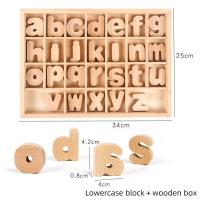 ราคา ตัวอักษรภาษาอังกฤษบล็อก Montessori ของเล่นไม้สำหรับเด็กบีชตัวพิมพ์ใหญ่และตัวพิมพ์เล็กตัวอักษรที่มีการเรียงลำดับกล่องสื่อการสอน (16553202081)