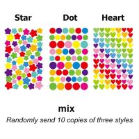 ราคา 10แผ่นไดอารี่ที่มีสีสันสติ๊กเกอร์กราฟฟิตีนักเรียนตกแต่งสมุดดาวหัวใจสติ๊กเกอร์จุดสมุดภาพอัลบั้มสติ๊กเกอร์กราฟฟิตีกาวในตัว (21209452929)