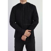 ราคา เสื้อเชิ้ตคอจีนผู้ชายแขนยาวสีดำ ผ้า Oxford มีไซส์ใหญ่ M 5XL (6572206945)