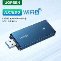 ราคา UGREEN รุ่น 90340 Adapter USB3 0 WiFi6 AX1800 Adapter for PC Laptop 1800Mbps 2 4G 5G Dual Band Window 10 11 (19983458296)