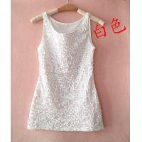 ราคา ชุดการแสดงเสื้อกล้ามสายเดี่ยวตัวสั้นสำหรับผู้หญิงเสื้อตัวในปักเลื่อมเซ็กซี่ใส่ด้านนอกสำหรับฤดูร้อนเสื้อสายเดี่ยวสีดำเรียบง่ายแมทช์ลุคง่าย (19906164047)