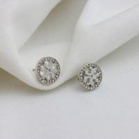 ราคา Fashion Commuter Classic Round Hollow Logo Flash Diamond Micro Set 18K Gold Plated Earrings Women Luxury Stud Earrings (14906171563)