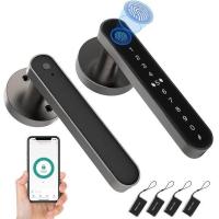 ราคา hot Fingerprint Door Lock Handle for Apartment With card Digital Keypad Keyless Entry electronic lock (19855290551)