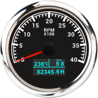 ราคา 85มม กันน้ำ3 In 1 Tachometer Gauge 8000 6000 4000 3000 RPM Tachometer LED อุณหภูมิน้ำความดันน้ำมันชั่วโมงสำหรับเรือรถ (16566989108)