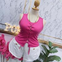 ราคา เสื้อครอปสาวอวบ อก38 48 ยาว19 สานด้านหน้า น่ารักเซ็กซี่มาก รุ่นกล้ามสานหน้า (19720180367)