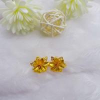 ราคา CSJ ต่างหู สินค้าใหม่ ดอกไม้ งานทองเหลืองชุบ 24K สีทอง สวย ราคาพิเศษ NO 4 (10907464834)