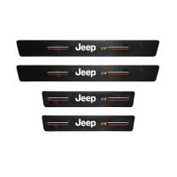 ราคา Sieece 4 ชิ้น กันรอยประตูรถยนต์ คาร์บอนไฟเบอร์ ติดขอบประตู สติ๊กเกอร์กันรอย แผ่นกันรอยประตูรถยน กันรอยขอบประตูรถยนต์ สติกเกอร์ติดรถ ฟิล์มกันรอยรถยนต์ ของแต่งรถยนต์ สำหรับ Jeep Cherokee Wrangler Grand
