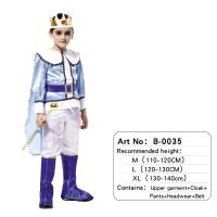 ราคา เด็กหญิงเด็กชายเจ้าชายพระราชาลายมงกุฎเสื้อคลุม King เครื่องแต่งกายวันฮาโลวีนสำหรับเด็กใส่ไปงานปาร์ตี้คอสเพลย์ S L ไม่มีคทา (19651475255)