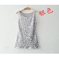 ราคา ชุดการแสดงเสื้อกล้ามสายเดี่ยวตัวสั้นสำหรับผู้หญิงเสื้อตัวในปักเลื่อมเซ็กซี่ใส่ด้านนอกสำหรับฤดูร้อนเสื้อสายเดี่ยวสีดำเรียบง่ายแมทช์ลุคง่าย (19906164069)