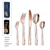 ราคา ชุด 20ชิ้น มีลวดลายชุดกล่องของขวัญมีดส้อมช้อนอุปกรณ์ใช้บนโต๊ะอาหารสแตนเลสสตีล20ชิ้น (20510667336)