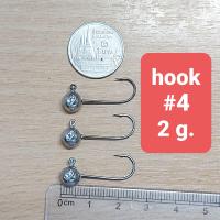 ราคา หัวจิ๊กกลม หัวจิ๊กเหยื่อยาง หัวจิ๊กปลายาง jig head ตัวเบ็ดเบอร์ 4 น้ำหนัก 2 3 กรัม 1ห่อบรรจุ 3 อัน (18293401807)