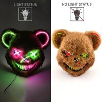 ราคา Halloween Carnival Scary Masks Rabbit Bunny Mask Rabbit Head Cover Cosplay Costume Props Carnival Party LED Glowing Mask (20169280426)