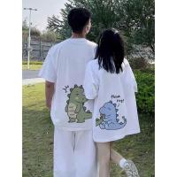 ราคา คู่ T เสื้อเชิ้ตสไตล์เกาหลีเสื้อยืดคู่รักคนรักชุดหลวมแขนสั้นขนาดใหญ่การ์ตูนผู้หญิงเสื้อยืดหลวม (20774307450)