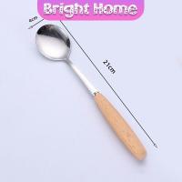 ราคา ชุด มีด ช้อน ส้อม ตะเกียบ วัสดุสแตนเลสและไม้ ช้อนส้อมด้ามไม้ Stainless steel cutlery (14809021219)