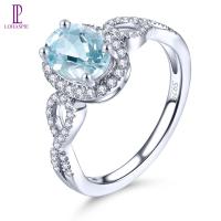 ราคา Original Sterling Silver S925 Rings Natural Aquamarine Light Blue Gemstone Jewelry Aquamarine Ring For Women Gifts (21151753930)
