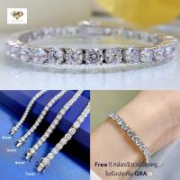ราคา สร้อยข้อมือเพชร Moissanite เหลี่ยม H A เงินแท้ 92 5 ชุบทองคำขาว (18540605685)