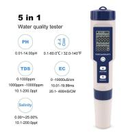 ราคา PH Meters 7 in 1 มาใหม่ เครื่องวัด ค่า PH TDS EC ORP น้ำทะเล Salinity อุณหภูมิ เครื่องวัดความเค็ม PH Meters ส่งด่วน (15992855986)