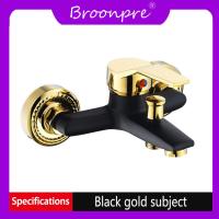 ราคา BROONPRE ทองและสีดำทองเหลืองขัดเงาชุบทองก๊อกอ่างอาบน้ำพร้อมฝักบัวมือห้องน้ำฝักบัวอาบน้ำก๊อกน้ำ (20211459987)