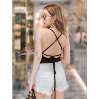 ราคา Bodysuit บอดี้สูทสายเดี่ยว โชว์หลังสุดZap สายไขว้ด้านหลังสวยแซบ สายฝอสุดๆ สาวมั่นห้ามผลาด เสริมฟองน้ำในตัว มีเป้าแป๊กสามารถแกะได้ (18968419493)