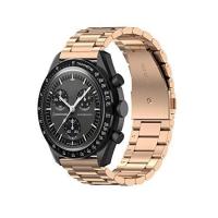 ราคา 2023 Original Tali baja tahan karat untuk Omega x Swatch bersama MoonSwatch Band 20mm logam lipat gesper gelang pergelangan tangan Aksesori jam Perak (20143011952)