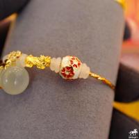 ราคา ข้อมือปี่เซียะแพนโดร่า เกลียวทองเหลือง น้ำหนักทอง 0 1 0 15 กรัม ทองคำแท้ 99 99 24K ยาว 15 18 cm ปรับได้ (7527178796)