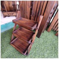 ราคา ชั้นวาง พับได้ ชั้นวางของ ชั้นวางไม้3ชั้น ไม้สัก วางของโชว์ (12333496233)