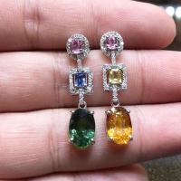ราคา DEHRHE ต่างหูแฟชั่นหรูหราสําหรับผู้หญิงสีชมพู สีเหลือง เหลือง ฟ้า ขาว Cz (20347781933)